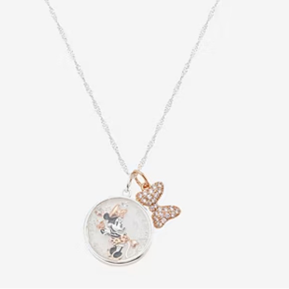Disney Jewelry - Disney Classics Jewelry | Minnie Mouse Bow Pendant Necklace